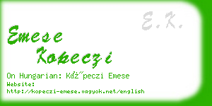 emese kopeczi business card